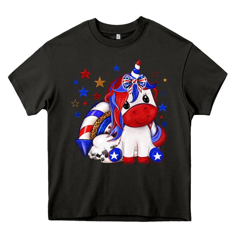 4th Of July American Unicorn Heavy Core Tee by texasbilliewilder | Teevron