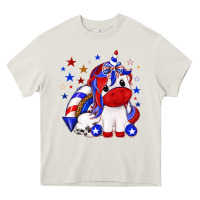 Cream 4th of july american unicorn Heavy Core Tee - texasbilliewilder
