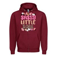 Burgundy sassy little soul Zipper Hoodie - MaliasSmallBusiness