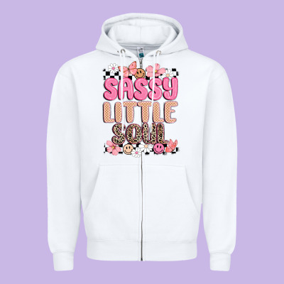 Sassy Little Soul Zipper Hoodie Designed By Maliassmallbusiness