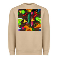 Mushroom margarita and taco seamless pattern Heavyweight Sweatshirt - BundleAndBundleShop