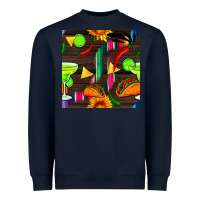 Navy margarita and taco seamless pattern Heavyweight Sweatshirt - BundleAndBundleShop