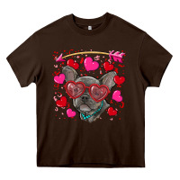 Chocolate Brown valentine's day french bulldog puppy Heavy Core Tee - RanaPortraitStore
