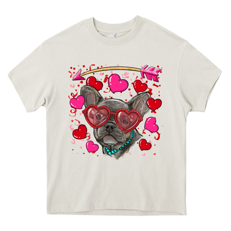Valentine's Day French Bulldog Puppy Heavy Core Tee by RanaPortraitStore | Teevron
