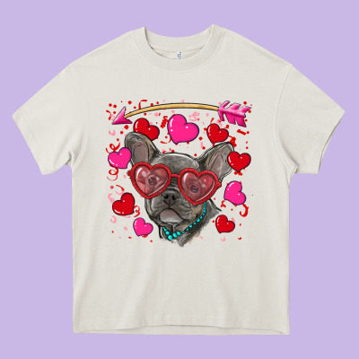 Heavy Core Tee valentine's day french bulldog puppy