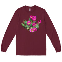 Burgundy strawberry hedgehog cactus Long Sleeve Tee - LillyAllenDesigns