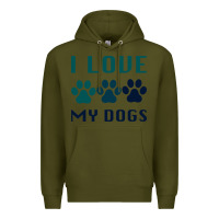 Army Green i love my dogs Premium Hoodie - Bettercallsaul
