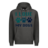 Charcoal Heather i love my dogs Premium Hoodie - Bettercallsaul