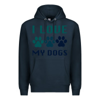Navy i love my dogs Premium Hoodie - Bettercallsaul