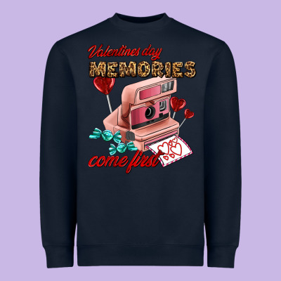 Valentines Day Memories Come First Heavyweight Sweatshirt Designed By Adodesignshop