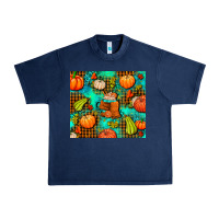 Navy pumpkin spice and pumpkin Urban Heavy Tee - AdoDesignShop