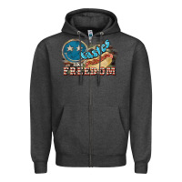 Charcoal Heather tastes like freedom Zipper Hoodie - NancyCooperArtShop