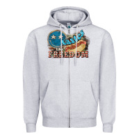 Heather Grey tastes like freedom Zipper Hoodie - NancyCooperArtShop