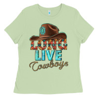 Matcha long live cowboys Ladies Tee - texasbilliewilder
