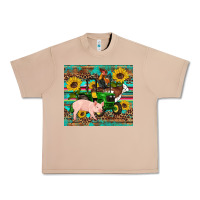 Burro western farm tractor pig rooster cow sunflowers Urban Heavy Tee - Artiststas