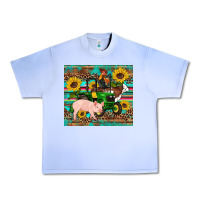 Grape Ice western farm tractor pig rooster cow sunflowers Urban Heavy Tee - Artiststas