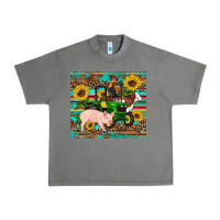 Tornado western farm tractor pig rooster cow sunflowers Urban Heavy Tee - Artiststas