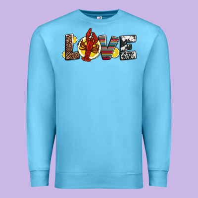 Love Crawfish Western Mardi Gras Premium Sweatshirt Designed By Jasminsmagicworld