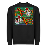 Black sugar skull seamless pattern Heavyweight Sweatshirt - BundleAndBundleShop