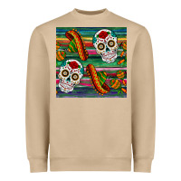 Sugar Skull Seamless Pattern Heavyweight Sweatshirt | Teevron
