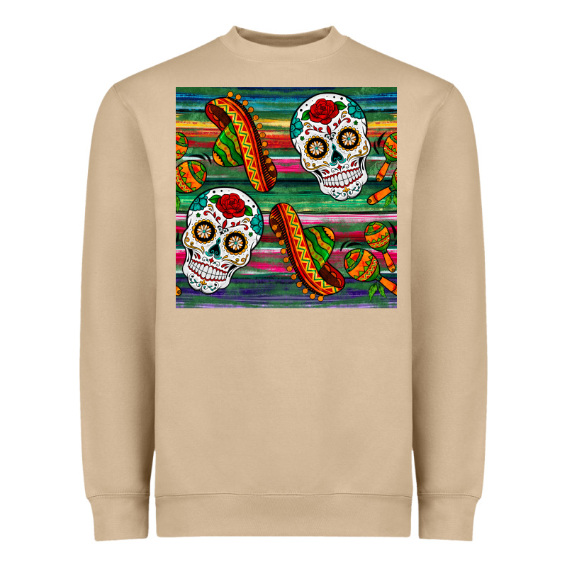 Sugar Skull Seamless Pattern Heavyweight Sweatshirt by BundleAndBundleShop | Teevron