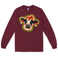 Burgundy christmas heifer Long Sleeve Tee - Jasminsmagicworld
