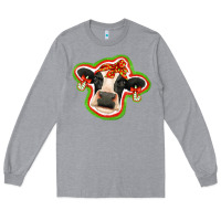Heather Grey christmas heifer Long Sleeve Tee - Jasminsmagicworld