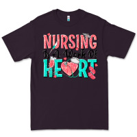 Plum nursing is a work of heart Premium Tee - texasbilliewilder