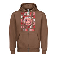 Chestnut merry christmas smiling face Zipper Hoodie - MaliasSmallBusiness