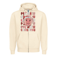 Sandshell merry christmas smiling face Zipper Hoodie - MaliasSmallBusiness