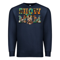 Navy show mom brown calf Premium Sweatshirt - BarkalooDesign