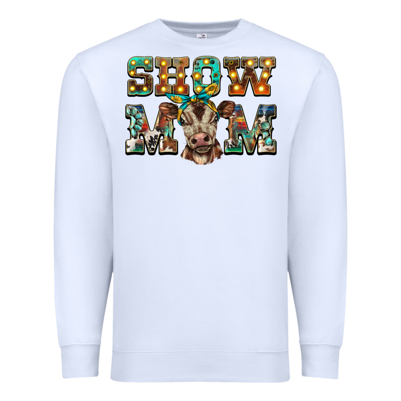 Show Mom Brown Calf Premium Sweatshirt by BarkalooDesign | Teevron