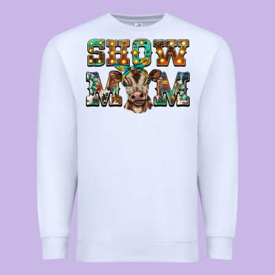 Show Mom Brown Calf Premium Sweatshirt Designed By Barkaloodesign