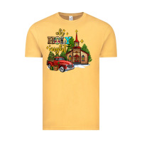 Vintage Mustard the church  holy night western truck Vintage Tee - AdoDesignShop
