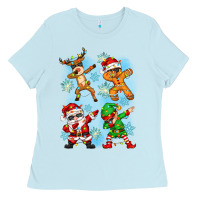Baby Blue dabbing christmas Ladies Tee - Zillion Design Studio