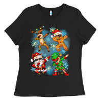 Black dabbing christmas Ladies Tee - Zillion Design Studio