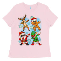 Bubblegum Pink dabbing christmas Ladies Tee - Zillion Design Studio
