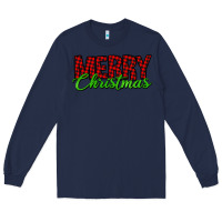 Navy merry christmas tartan Long Sleeve Tee - Jasminsmagicworld