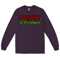 Plum merry christmas tartan Long Sleeve Tee - Jasminsmagicworld