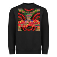 Black spanish hand fan seamless pattern Heavyweight Sweatshirt - BundleAndBundleShop