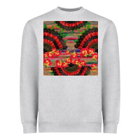 Heather Grey spanish hand fan seamless pattern Heavyweight Sweatshirt - BundleAndBundleShop