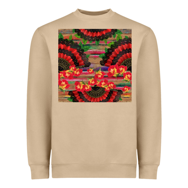 Spanish Hand Fan Seamless Pattern Heavyweight Sweatshirt by BundleAndBundleShop | Teevron