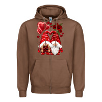 Chestnut valentines day gnomies Zipper Hoodie - NancyCooperArtShop
