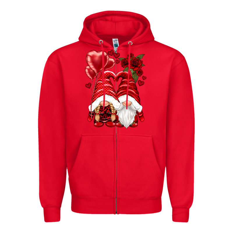 Valentines Day Gnomies Zipper Hoodie by NancyCooperArtShop | Teevron