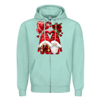 Seafoam valentines day gnomies Zipper Hoodie - NancyCooperArtShop