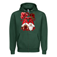 Sports Green valentines day gnomies Zipper Hoodie - NancyCooperArtShop