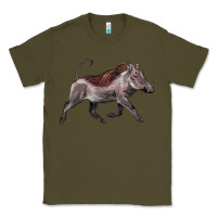 Army Green Warthog Illustrations Classic Tee - LillyAllenDesigns
