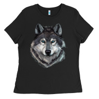 Black Wolf Ladies Tee - RanaPortraitStore