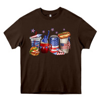Chocolate Brown 4th of july coffee cups Heavy Core Tee - texasbilliewilder