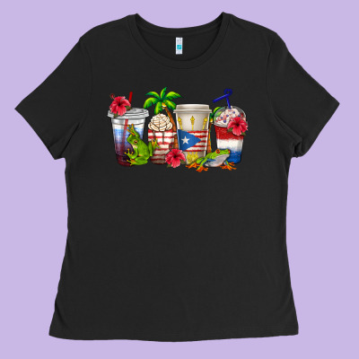Puerto Rico Coffee Cups Ladies Tee Designed By Texasbilliewilder